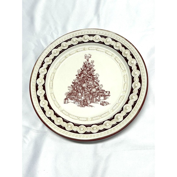 Grassland Road 8.5" Christmas Tree Plate Red White Season Of Wonder Salad 444882 - Picture 3 of 8